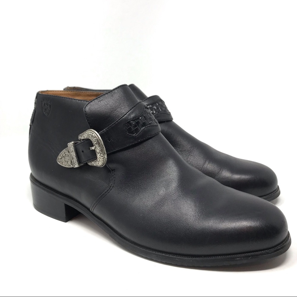 Ariat | Women’s Black Leather Round Toe Booties 9